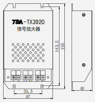 TX3920信號(hào)放大器外形尺寸及安裝說(shuō)明
